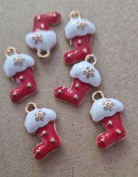 Christmas Charms 6 pieces - Santa Boot / Boot