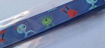 Alien Grosgrain Ribbon - Blue 16mm (1.5 metre pack)