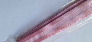 Pink with White Check Ribbon 16mm (2 metre pack)