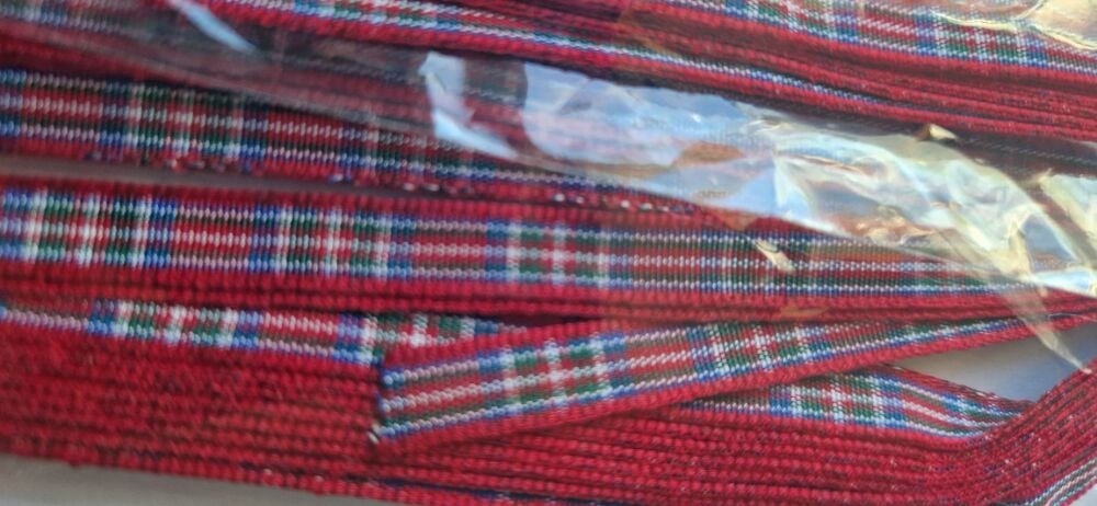 Tartan Red/White/Green  10mm (2metre pack)