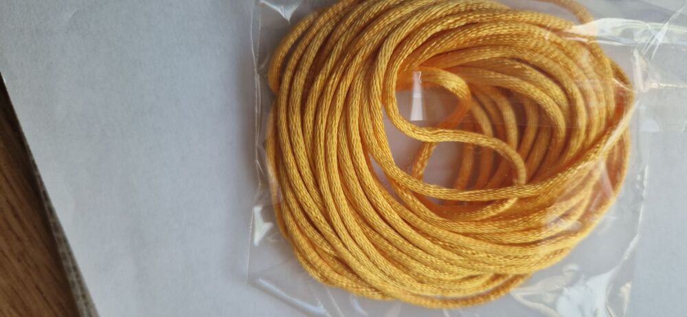 Yellow Satin Cord - 5 metres