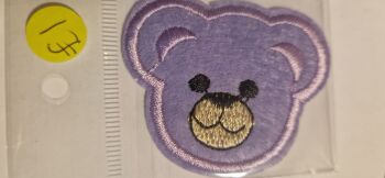 Teddy Face Motif - Lilac 68mm x 45mm