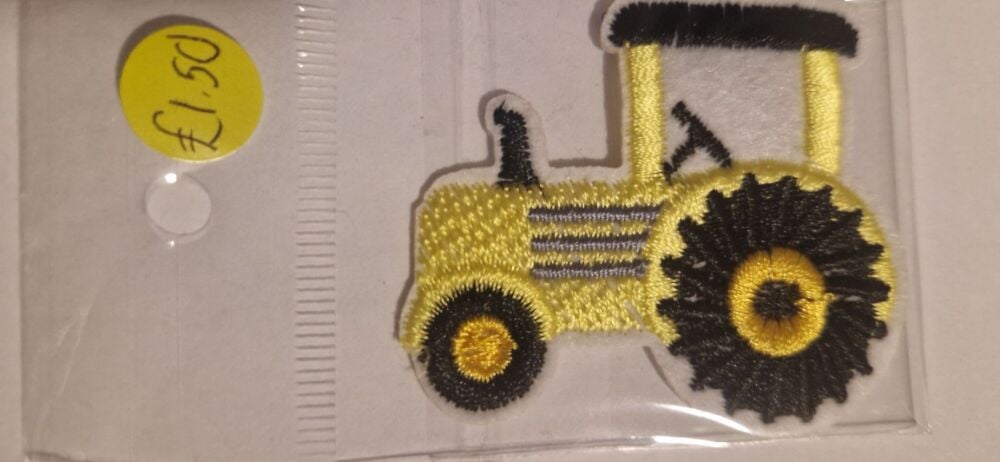 Tractor Motif - Yellow 58mm x 50mm