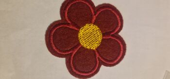 Flower Motif - Burgundy 53mm