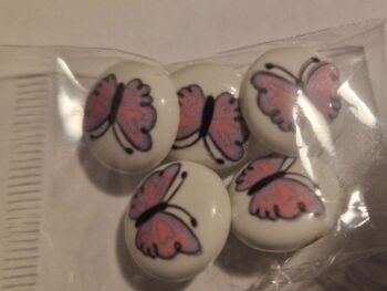 Butterfly Buttons 15mm (Pack of 5)