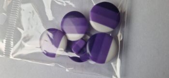 Purple / White Shank Buttons  15mm (Pack of 5)