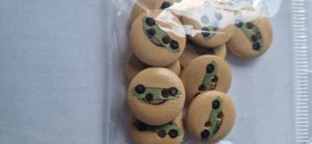 Wooden Car Buttons 15mm (pack of 10 ) Green