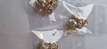 Gold / Diamond effect Shank Buttons 12mm (Pack of 4)