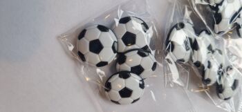 Black/ White Football Button 19mm (Pack of 4)