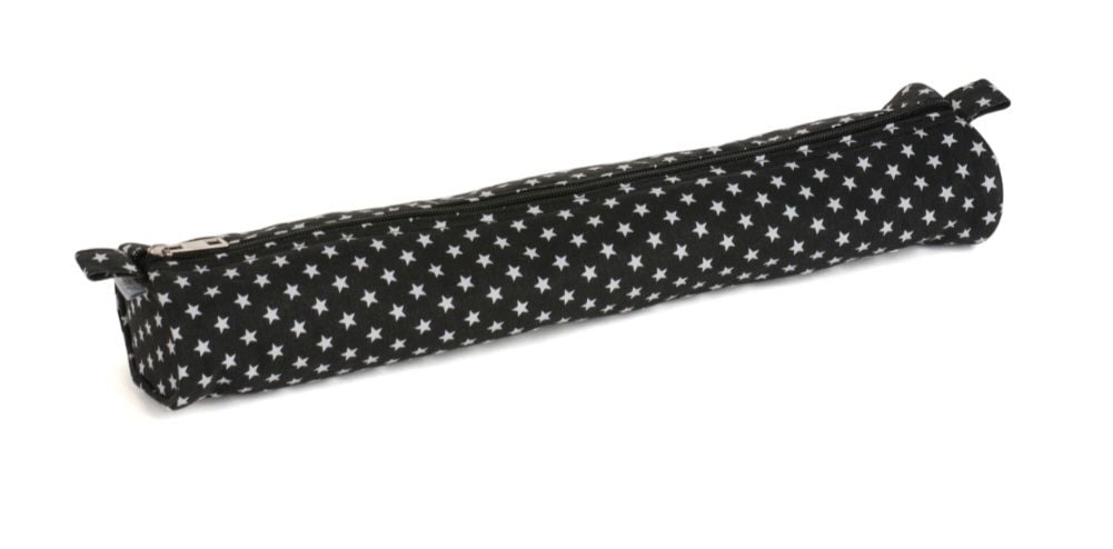 Knitting Pin Case - Black with  Stars