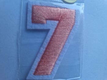 Number Motif  " 7 " Orange / Peach