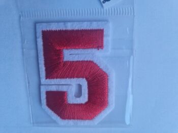 Number Motif  " 5 " Red