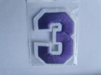 Number Motif  " 3 " Purple