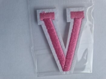 Letter Motif  " V " Pink