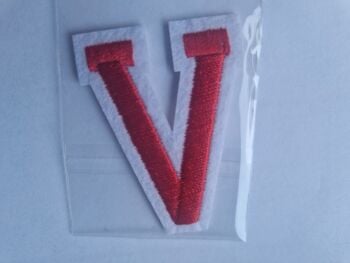 Letter Motif  " V " Red