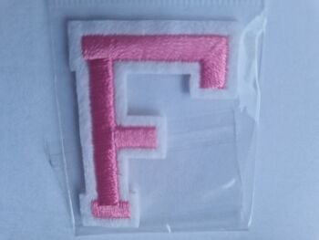 Letter Motif  " F " Pink