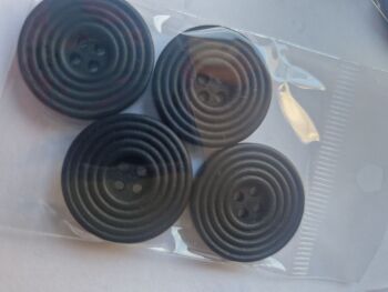 Black Wooden Button 25mm (pack of 4)