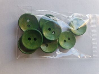 Green  Wooden Buttons 16mm (8 pack)