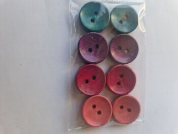 Mixed Colours  Wooden Buttons 16mm (8 pack)