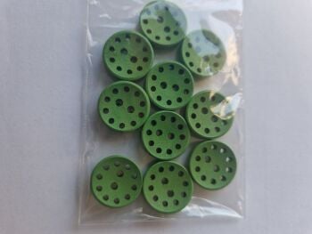 Green Wooden Buttons 15mm (10 pack)