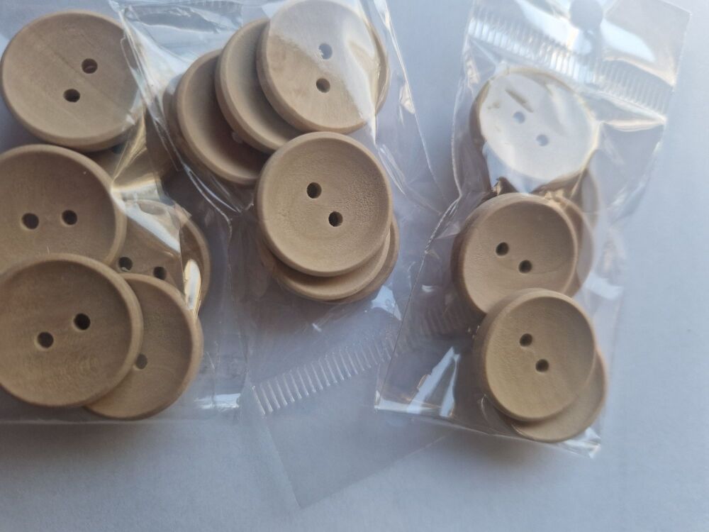 Wooden Button 20mm (Pack of 6)