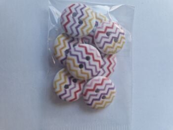 Zig Zag Wooden Button 15mm (Pack of 8)