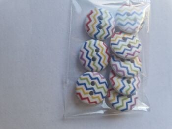 Zig Zag Wooden Button 15mm (Pack of 8)