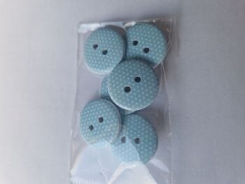 Blue Dot Wooden Buttons 19mm (Pack of 6)