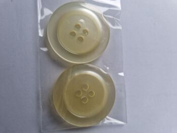 Yellow / Lemon  4 hole Buttons 28mm (Pack of 2)