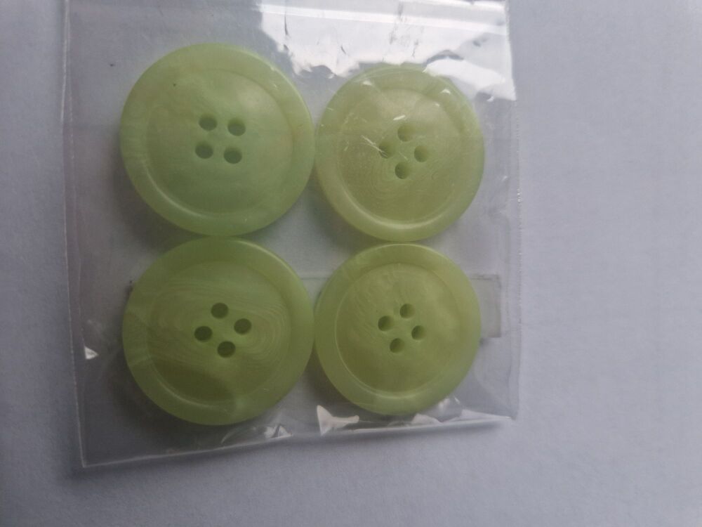 Green / Lime  4 hole Buttons 25mm (Pack of 4)