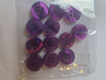 Purple 4 hole Buttons 12mm (Pack of 12)