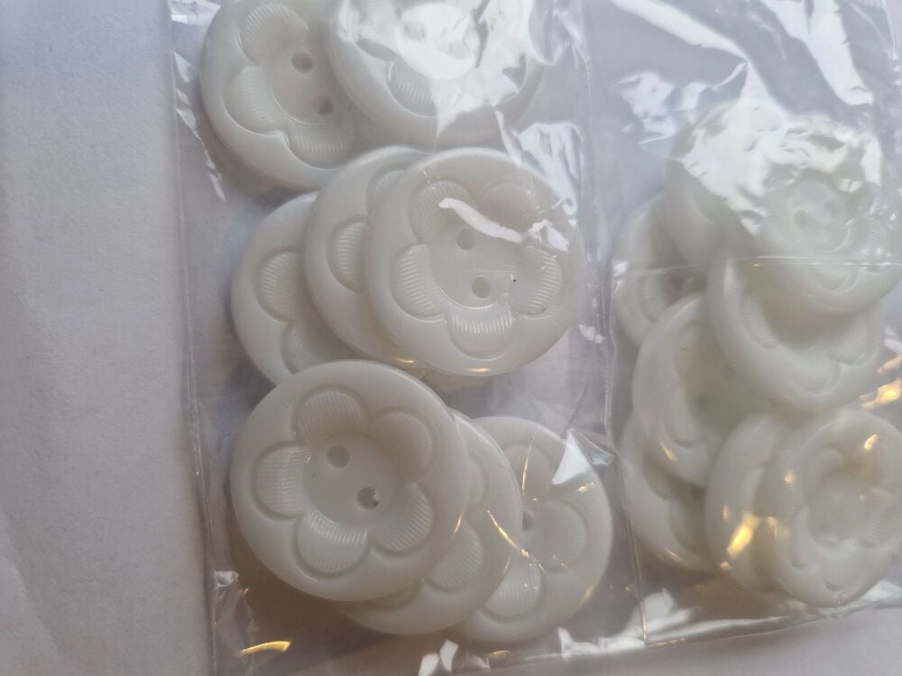 White Buttons 23mm (Pack of 8)