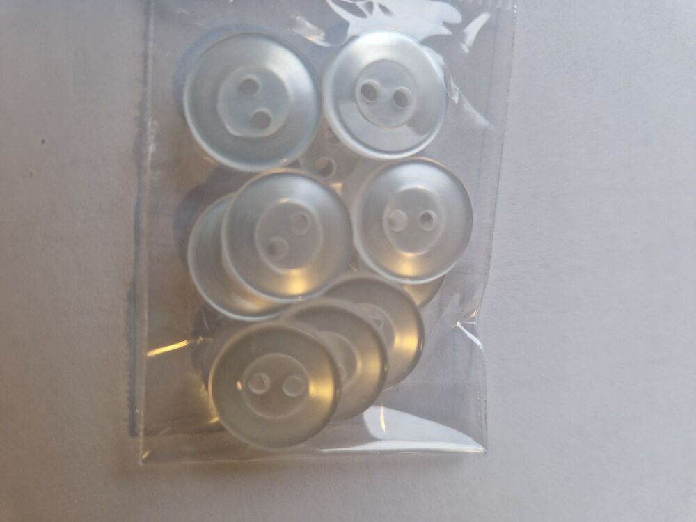 White Buttons 14mm (Pack of 10)