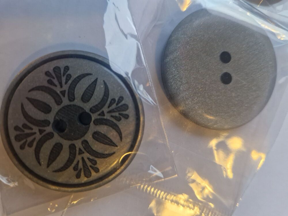 Grey  Buttons  38mm (each)