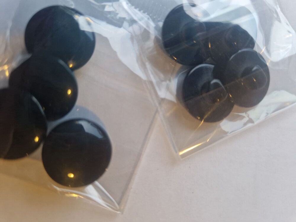 Black Shank Buttons  15mm (Pack of 4)