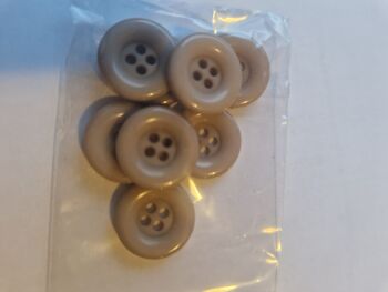 Brown 4 hole / Raised edge Buttons 16mm (Pack of 8)