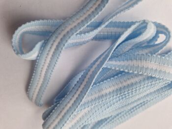 Trim - 12mm -  Pale Blue / White  - 3 metres