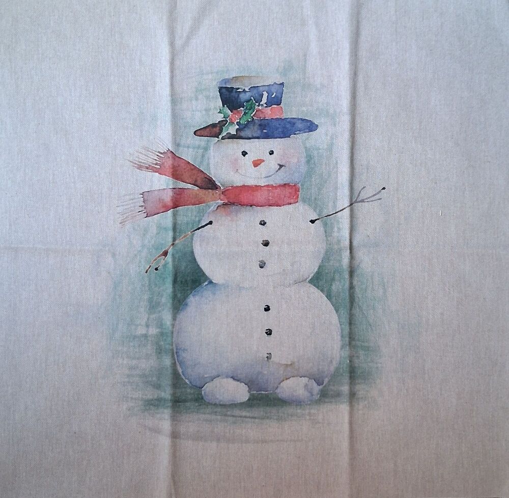 Snowman Linen Look Panel (each)