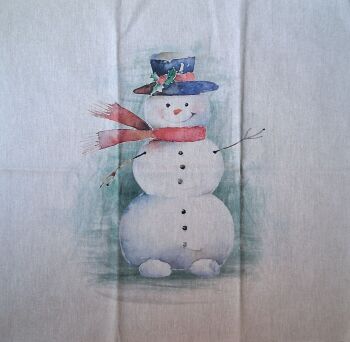 Snowman Linen Look Panel (each)