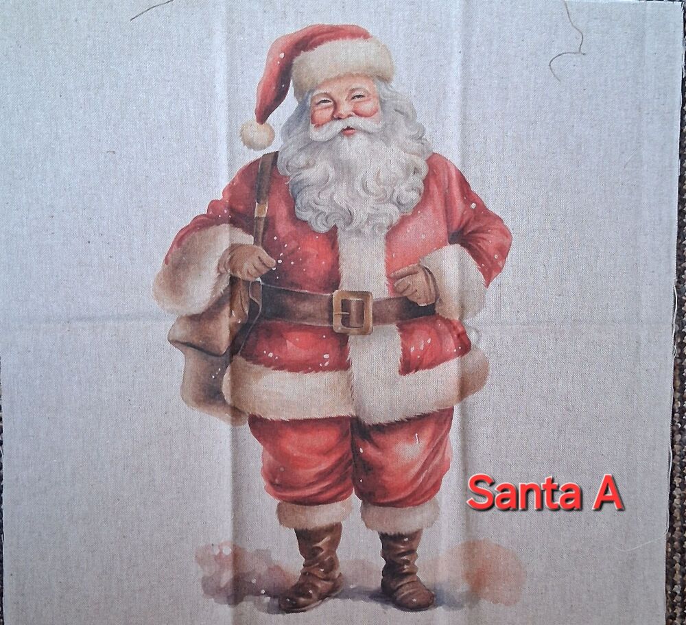 Santa (A) Linen Look Panel (each)