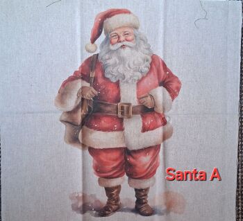 Santa (A) Linen Look Panel (each)