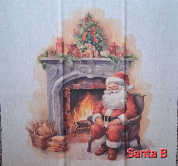 Santa (B) Linen Look Panel (each)