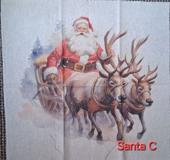 Santa (C) Linen Look Panel (each)
