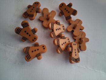 Gingerbread Man Buttons 20mm (each)