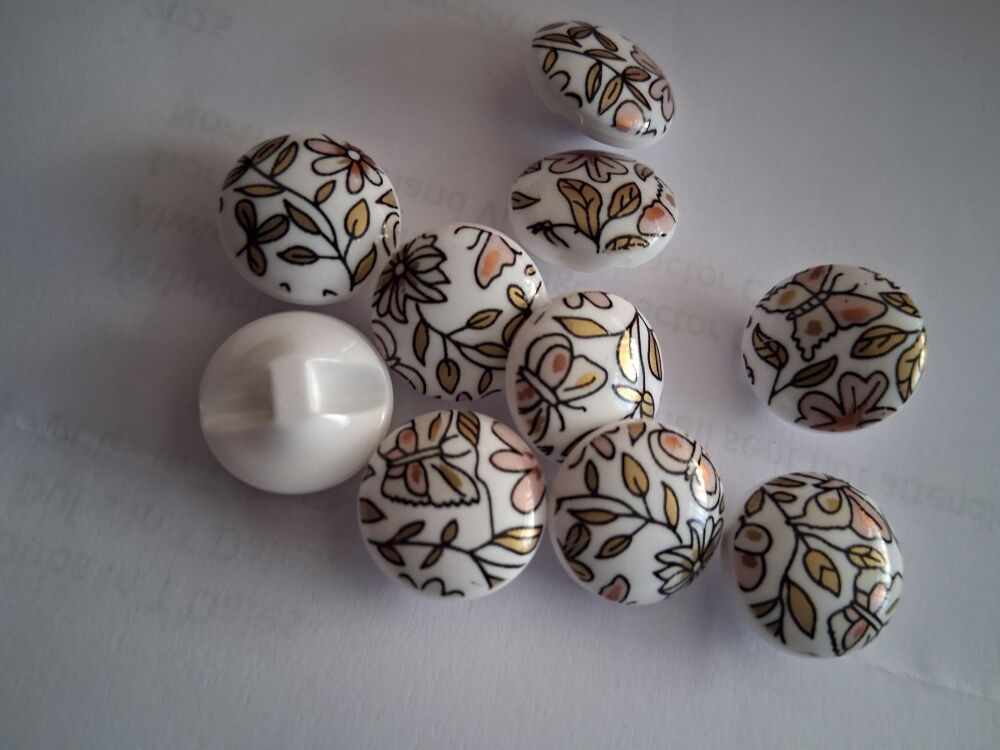 Flower/Butterfly  Buttons 15mm (each)
