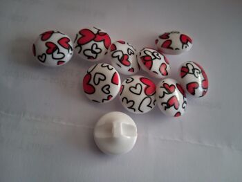 Heart Buttons 15mm (each)