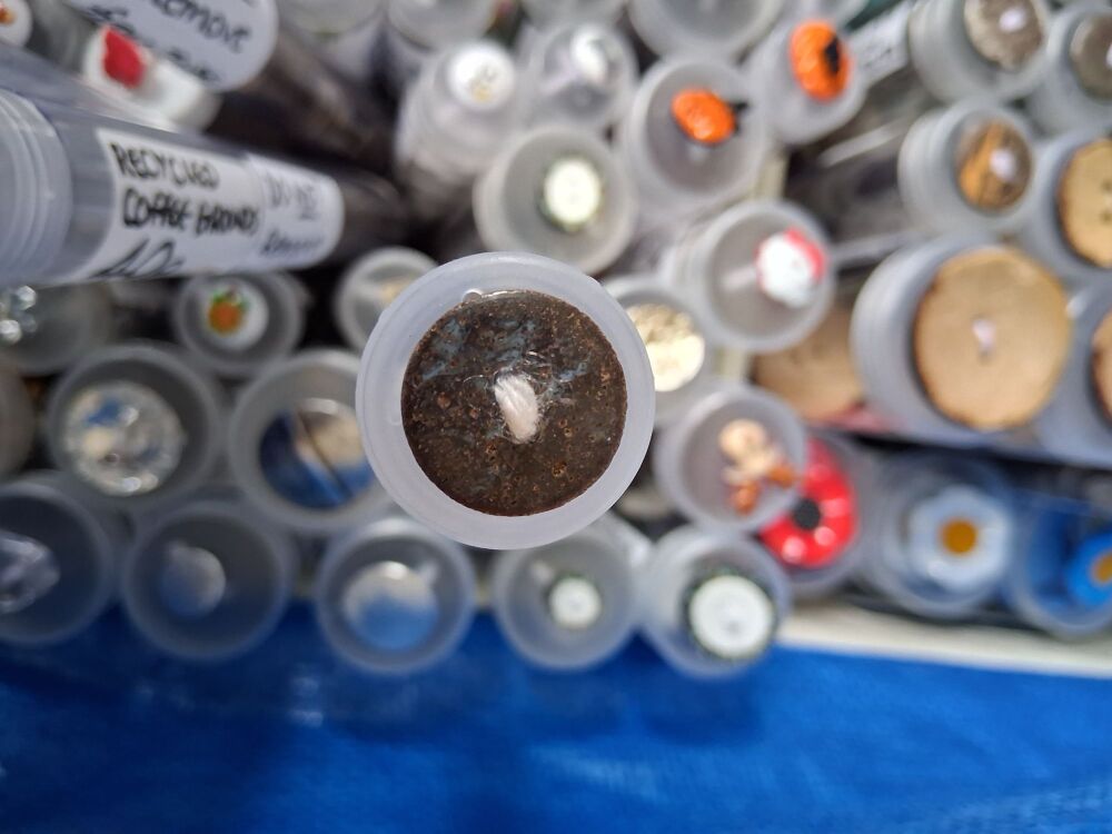 Recycled Coffee Grounds Buttons - Black/Blue 18mm (each)