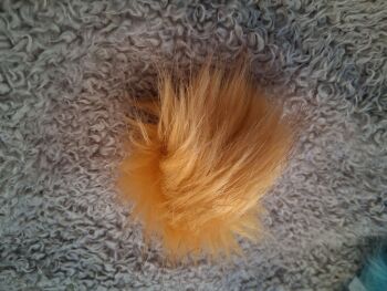 Fluffy Pom Pom / Elastic Loop to Fasten -  Mustard  NOW HALF PRICE