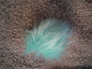 Fluffy Pom Pom / Elastic Loop to Fasten - Mint Green NOW HALF PRICE