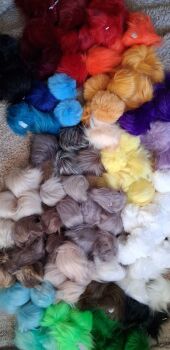 Fluffy Pom Pom / Elastic Loop to Fasten - Random Mix (12 pom poms)NOW LESS THAN HALF PRICE